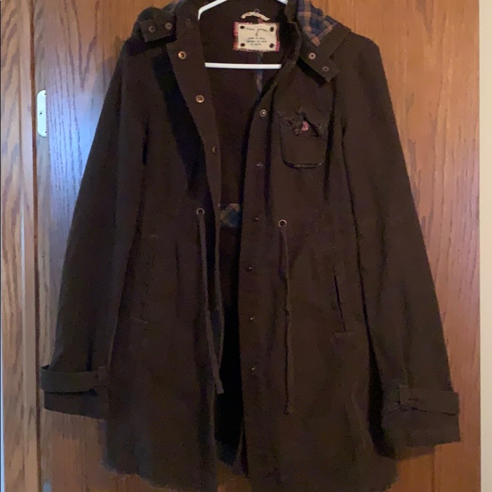 Free People canvas hooded parka jacket